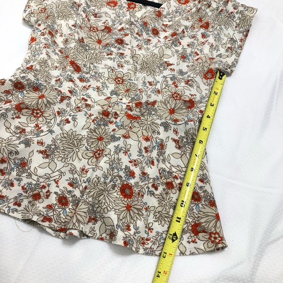 Monteau floral flowy short sleeve vneck shirt - Picture 8 of 8